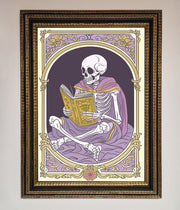 Tarot Skeleton Reader Framed Print-18