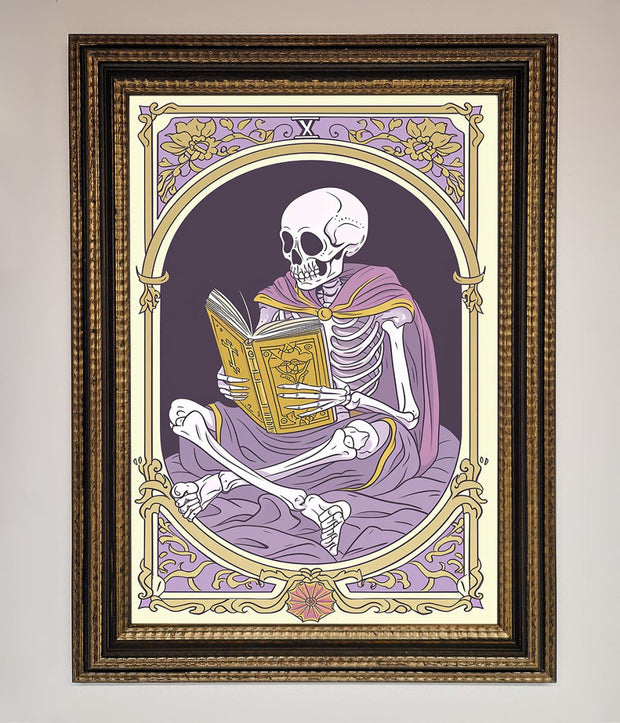 Tarot Skeleton Reader Framed Print-18