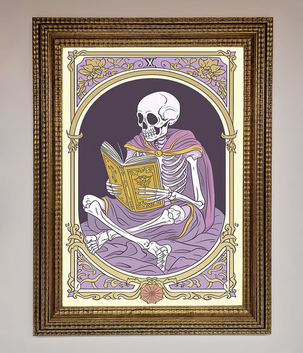 Tarot Skeleton Reader Framed Print-15