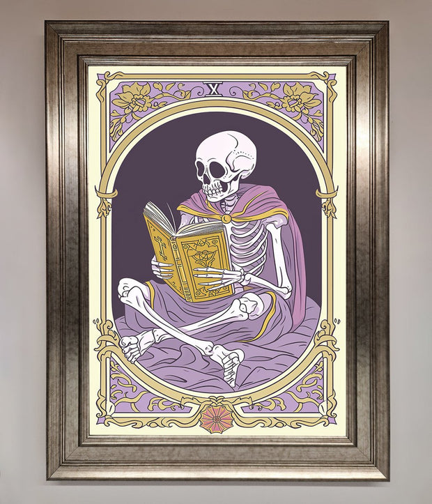 Tarot Skeleton Reader Framed Print-5