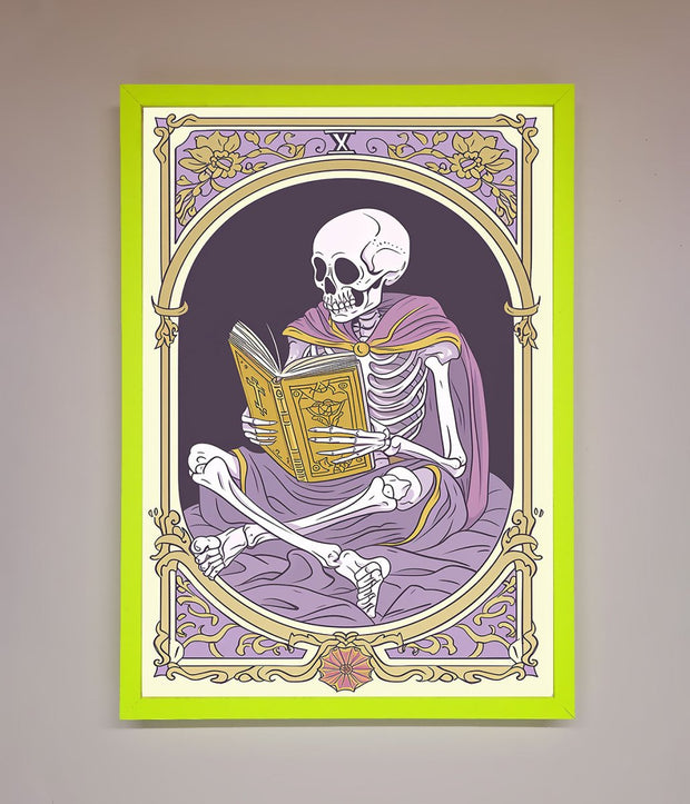 Tarot Skeleton Reader Framed Print-12