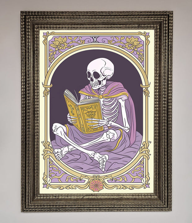 Tarot Skeleton Reader Framed Print-16