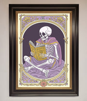 Tarot Skeleton Reader Framed Print-9