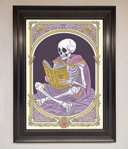 Tarot Skeleton Reader Framed Print-6