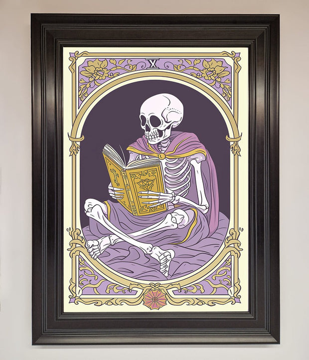Tarot Skeleton Reader Framed Print-6