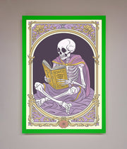 Tarot Skeleton Reader Framed Print-11