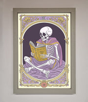 Tarot Skeleton Reader Framed Print-3