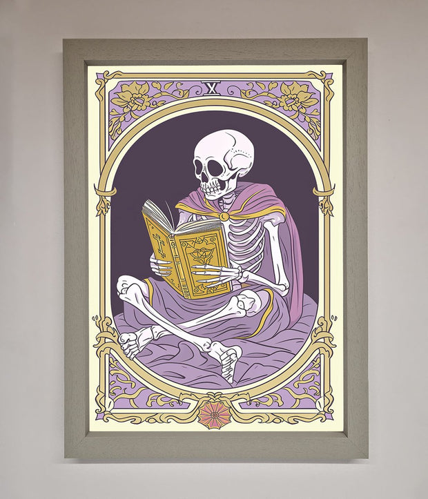 Tarot Skeleton Reader Framed Print-3