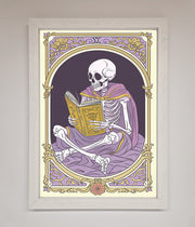 Tarot Skeleton Reader Framed Print-2