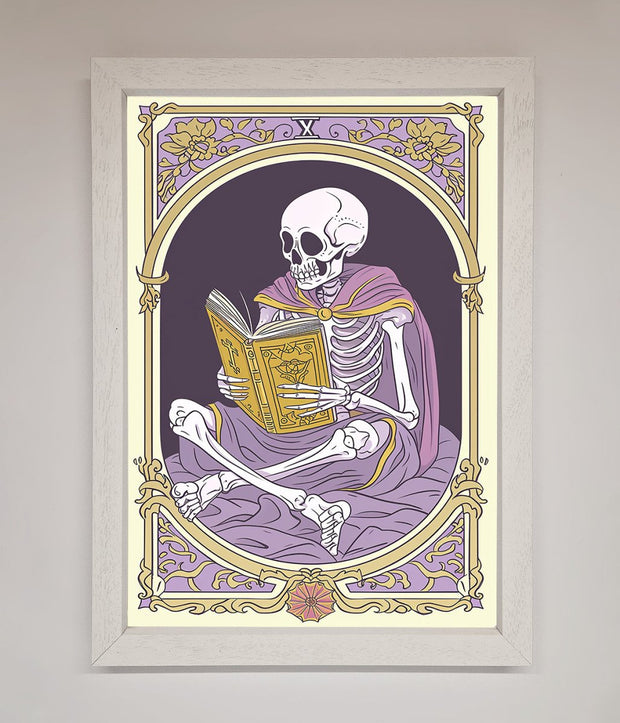 Tarot Skeleton Reader Framed Print-2