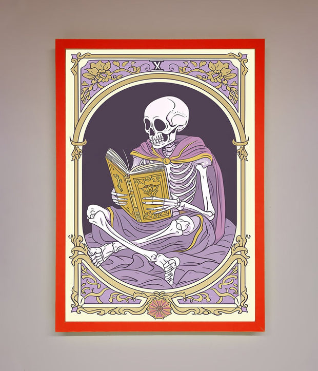 Tarot Skeleton Reader Framed Print-14