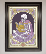 Tarot Skeleton Reader Framed Print-8