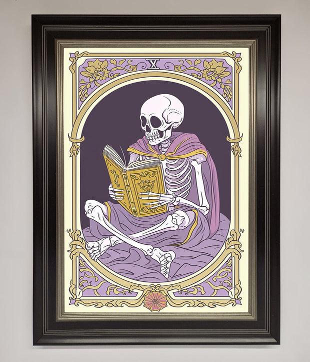 Tarot Skeleton Reader Framed Print-8