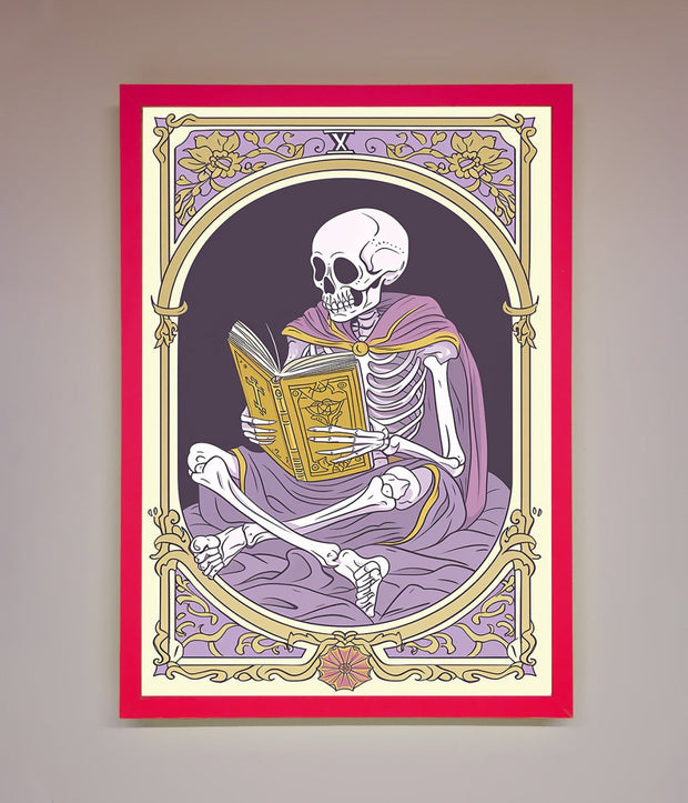 Tarot Skeleton Reader Framed Print-13