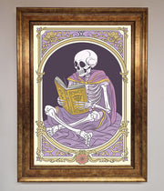 Tarot Skeleton Reader Framed Print-7