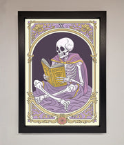 Tarot Skeleton Reader Framed Print-1