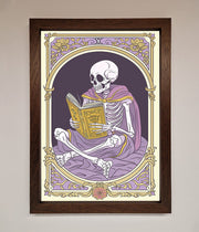 Tarot Skeleton Reader Framed Print-4