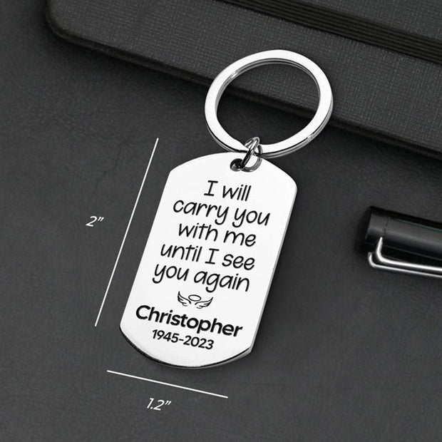 Personalised Memorial Keyring | Until I See You Again | Sympathy Gift | Memoriex - Memoriex