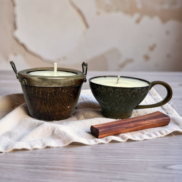 Tiny Vintage Vessel Candles - Soft Sandalwood-0