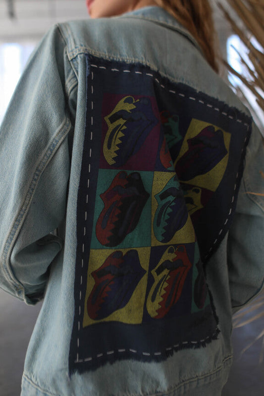 Rolling Stones Some Girls Hand Stitched Denim Jacket by People of Leisure-0