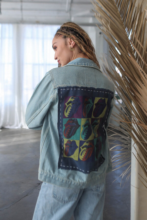 Rolling Stones Some Girls Hand Stitched Denim Jacket by People of Leisure-2