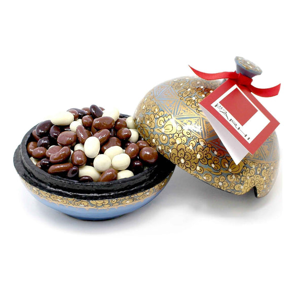 Handmade Bonbonnière filled with Assorted Chocolate Coated Raisins, Palm Oil Free, 130g-0