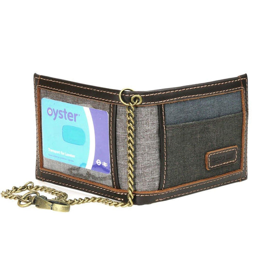 Travel Wallet Bi-fold with Chain and ID Card Window-0