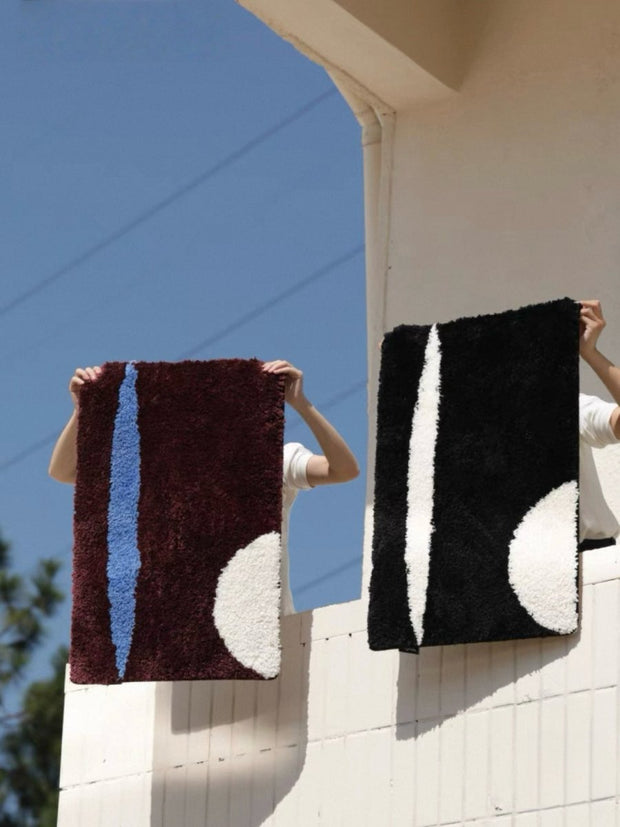 Ultra Soft Contemporary Abstract Bath Rug, Absorbent, Anti-slippery Mat-0