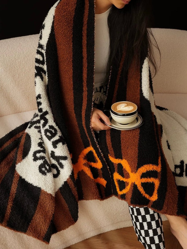 Ultra Soft Whimsical Cute Stripe Vase Throw Blanket - Warm Thick Playful-2