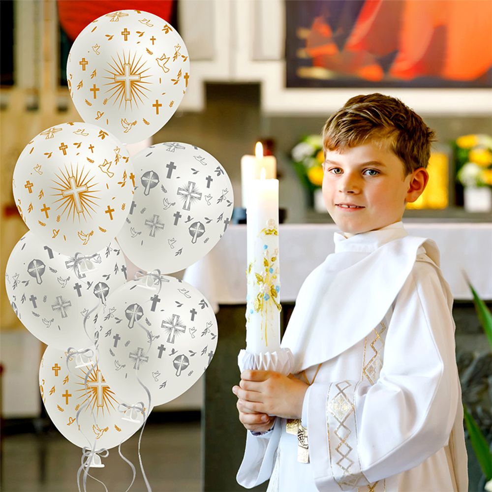 36Pcs Cross Bless Balloons Kit for Christening Party Decoration 12 inch latex Les Ballons Baptism Baby Shower Ballons Supplies