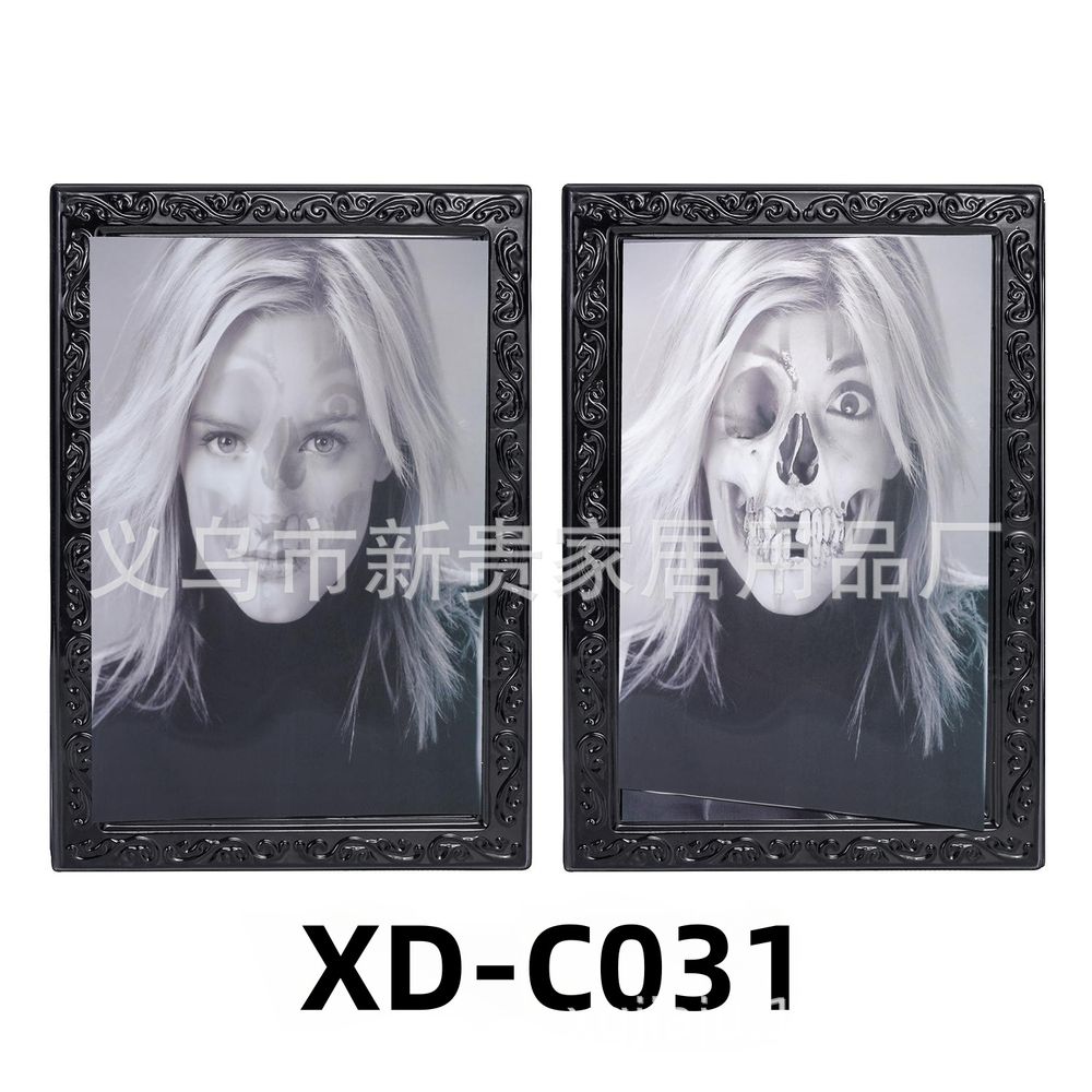 Halloween Decoration 3D Change Face Expression Moving Ghost Portrait Photo Frame Horror Party Castle Haunted House Props Decor