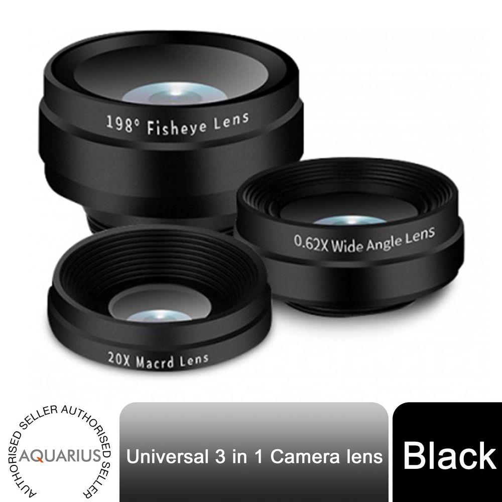 Aquarius Universal 3 in 1 Camera lens With Fisheye Lens & Wide Angle