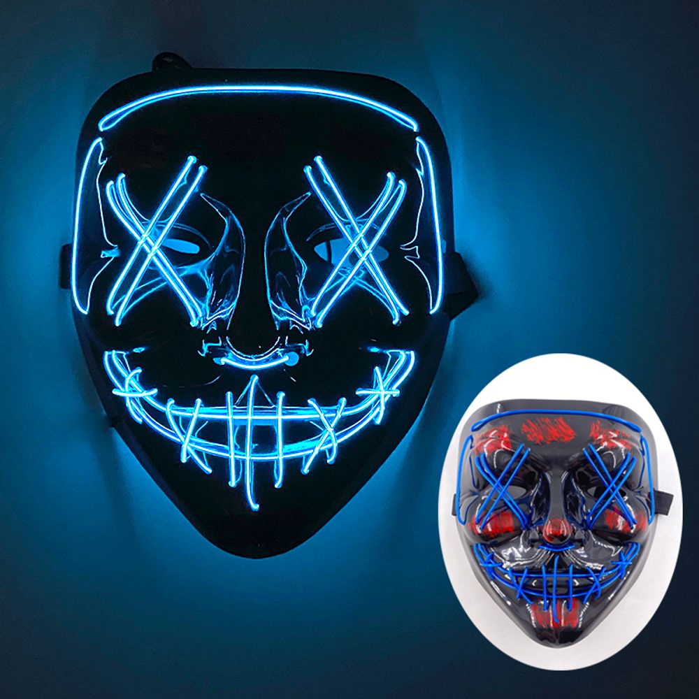 New Halloween LED Luminous Mask Face Changing Induction colorful mask LED light up control cool mask Party Atmosphere Prop