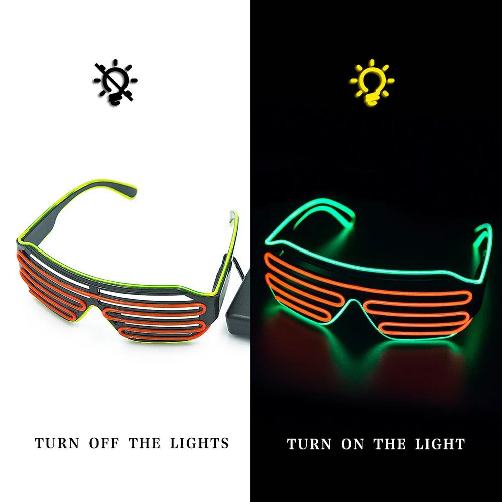 LED Luminous Glasses Halloween Glowing Neon Christmas Party Bril Flashing Light Glow Sunglasses Glass Festival Supplies Costumes