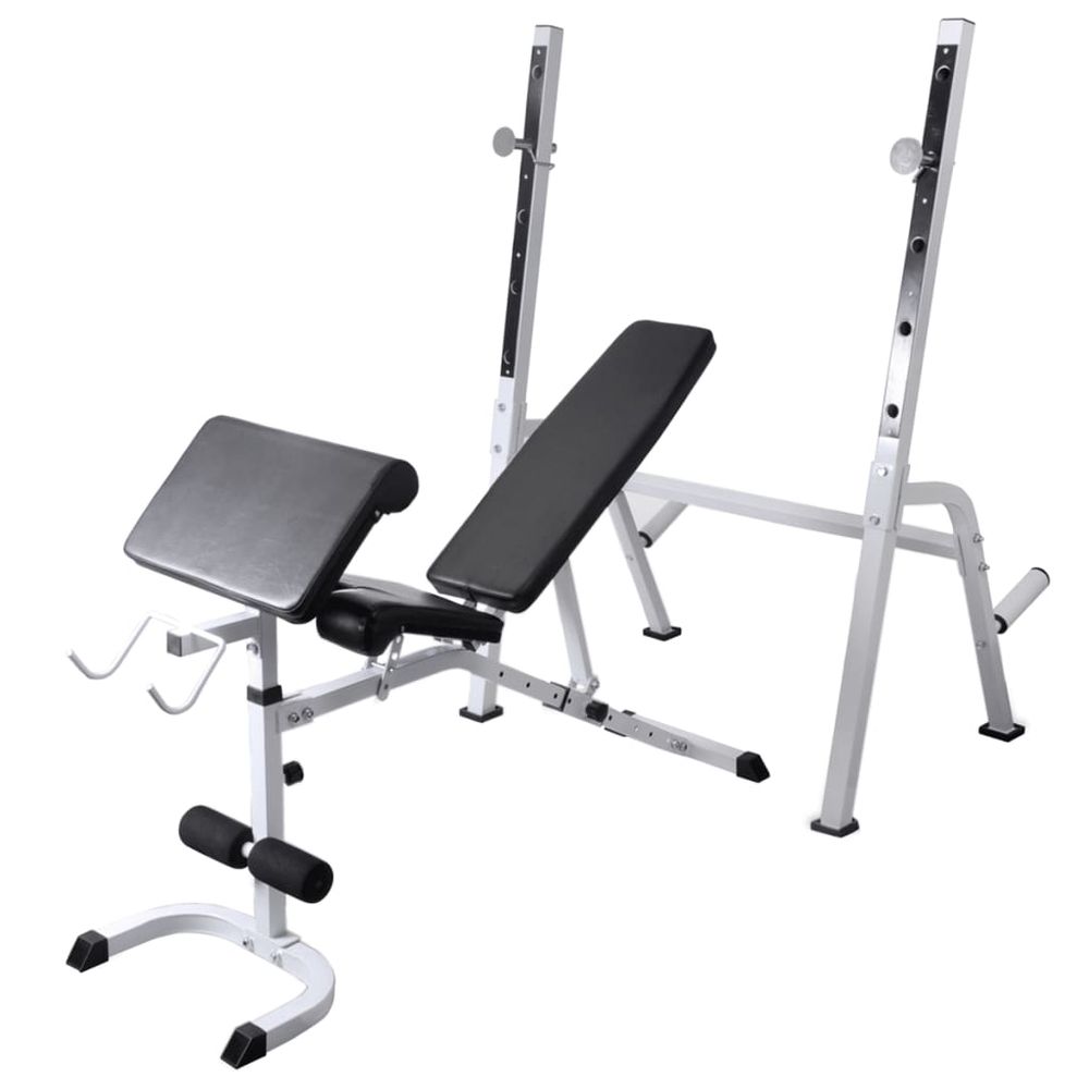 Workout Bench with Weight Rack, Barbell and Dumbbell Set 60.5kg