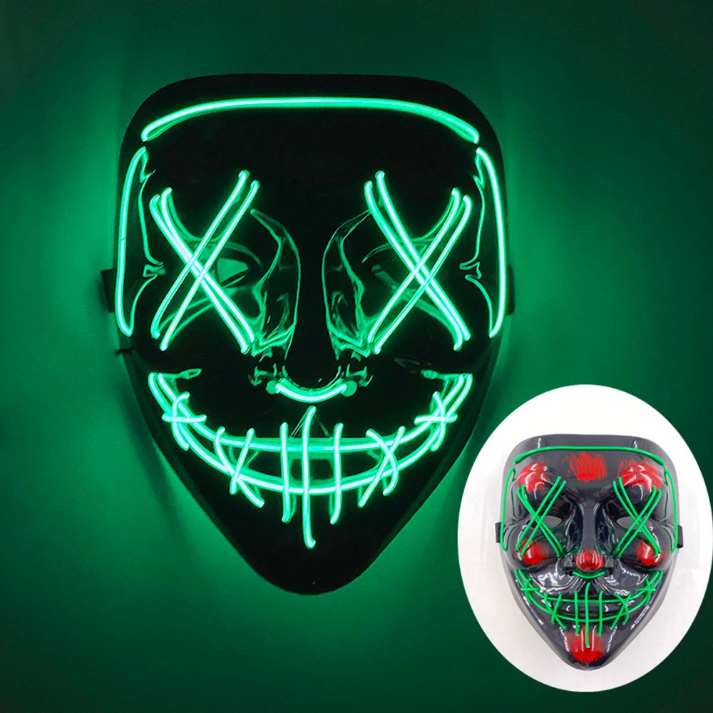 New Halloween LED Luminous Mask Face Changing Induction colorful mask LED light up control cool mask Party Atmosphere Prop