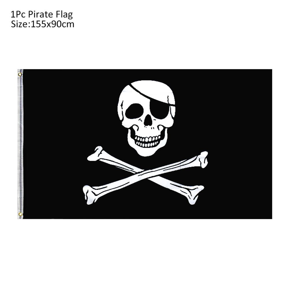 Pirate Captain Cosplay Costume Props Set Pirate Hat Hook Hand Flag Compass Telescope Eye Patch Halloween Theme Party Decorations