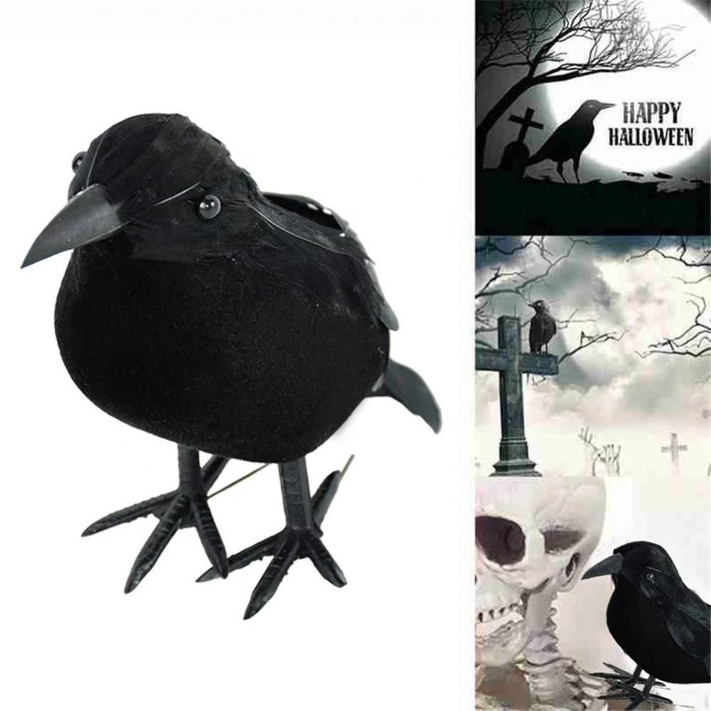 Simulation Black Crow Halloween Black Crow Props Simulation Fake Bird Ghost Festival Halloween Decoration Scary Toys