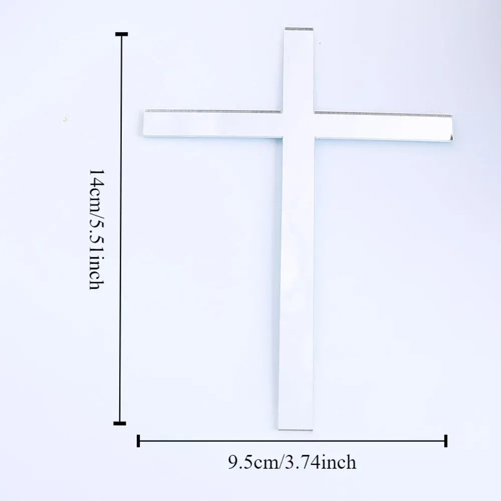 Happy Christening Cross Cake Topper Acrylic  Decorations God Bless   Party for Baking   Supplies