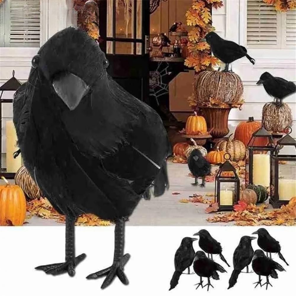 Simulation Black Crow Halloween Black Crow Props Simulation Fake Bird Ghost Festival Halloween Decoration Scary Toys