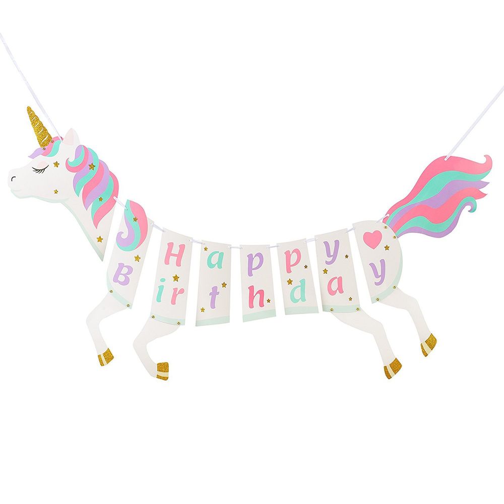 0-9 years old Birthday Decorations Unicorn Birthday Party Supplies Kit for Baby Shower Birthday Party unicorn theme party