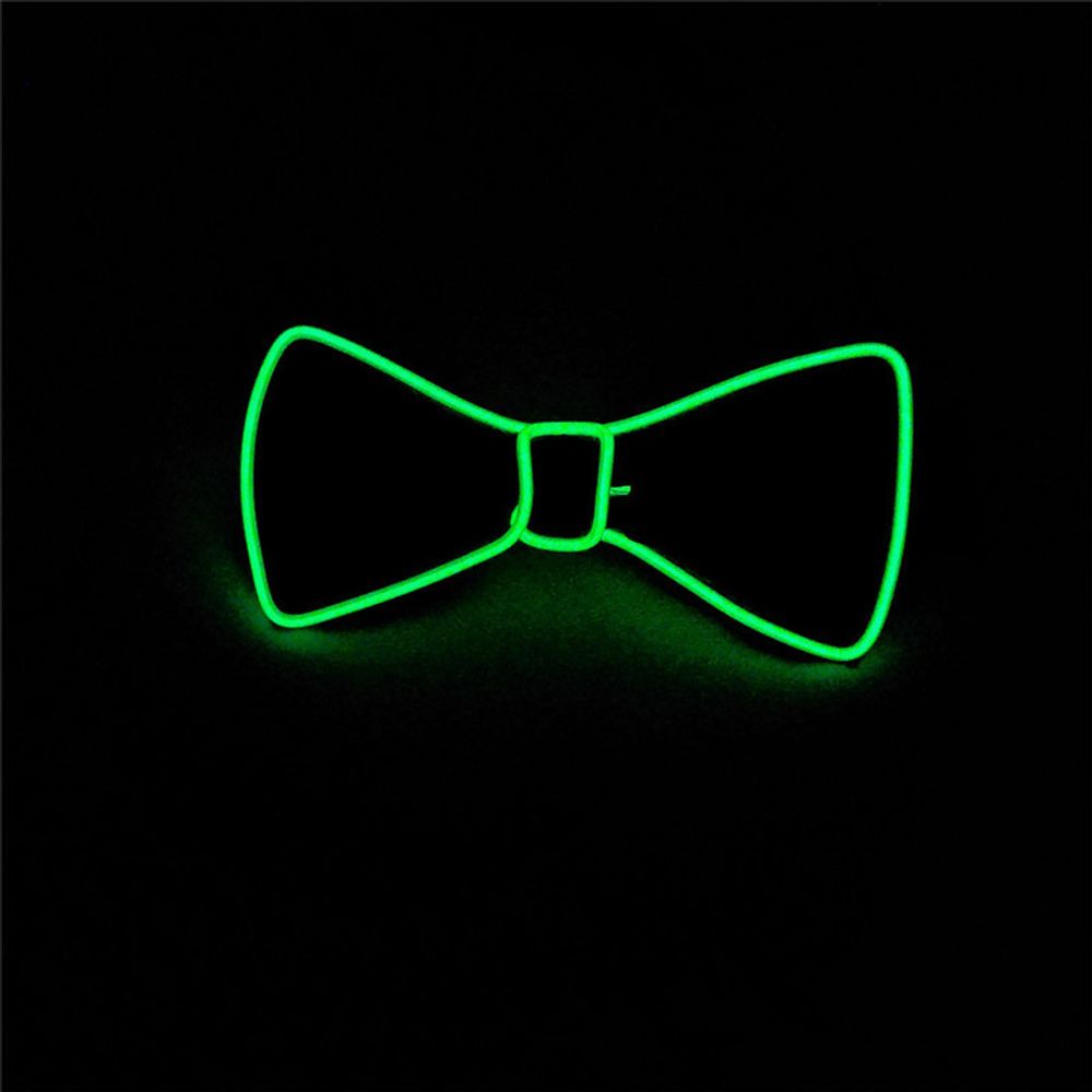 Men Glowing Bow Tie EL Wire Neon LED Luminous Party Haloween Christmas Luminous Light Up Decoration Bar Club Stage Prop Clothing