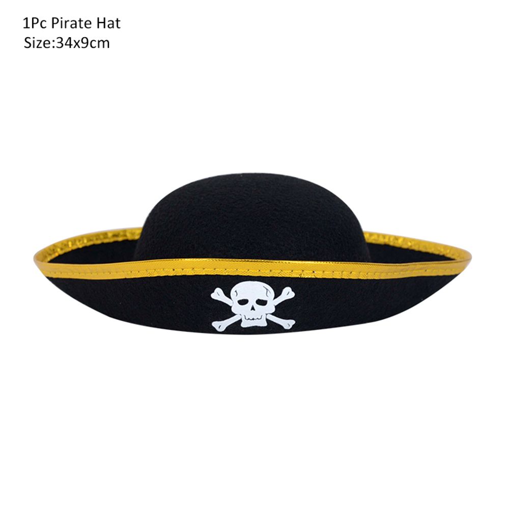 Pirate Captain Cosplay Costume Props Set Pirate Hat Hook Hand Flag Compass Telescope Eye Patch Halloween Theme Party Decorations