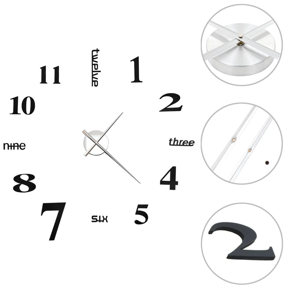 3D Wall Clock Modern Design 100 cm XXL