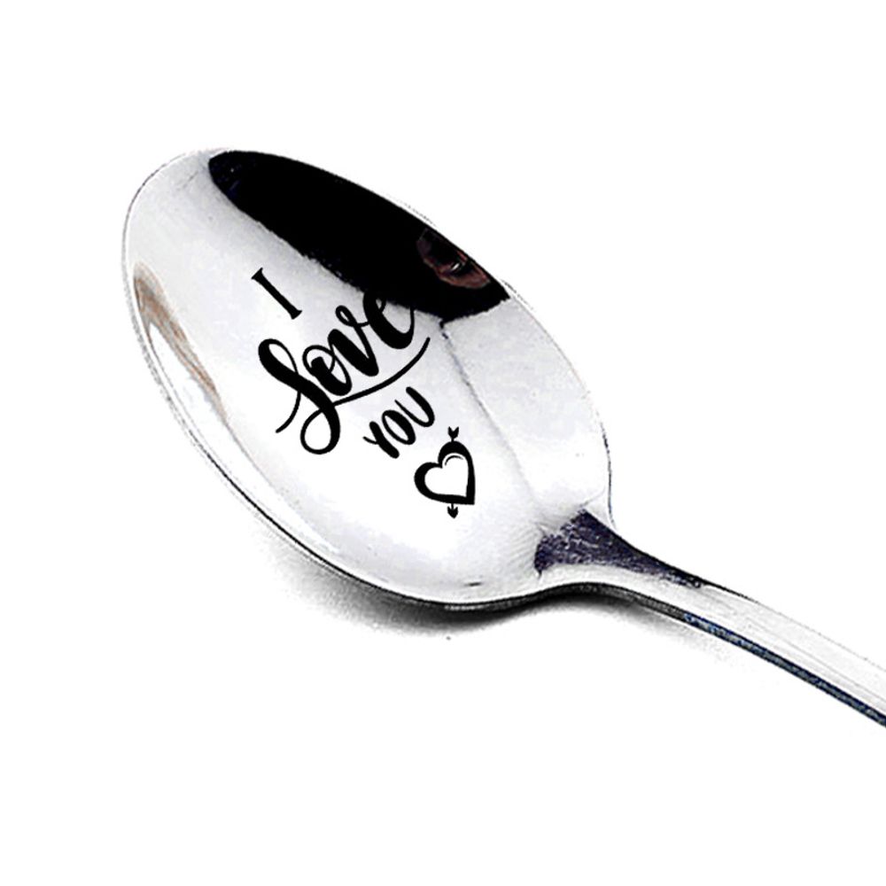 1Pcs 2024 Years I Love You Anniversary Valentines Day Gift for Boyfriend Girlfriend Stainless Steel Spoon Birthday Wedding Gifts