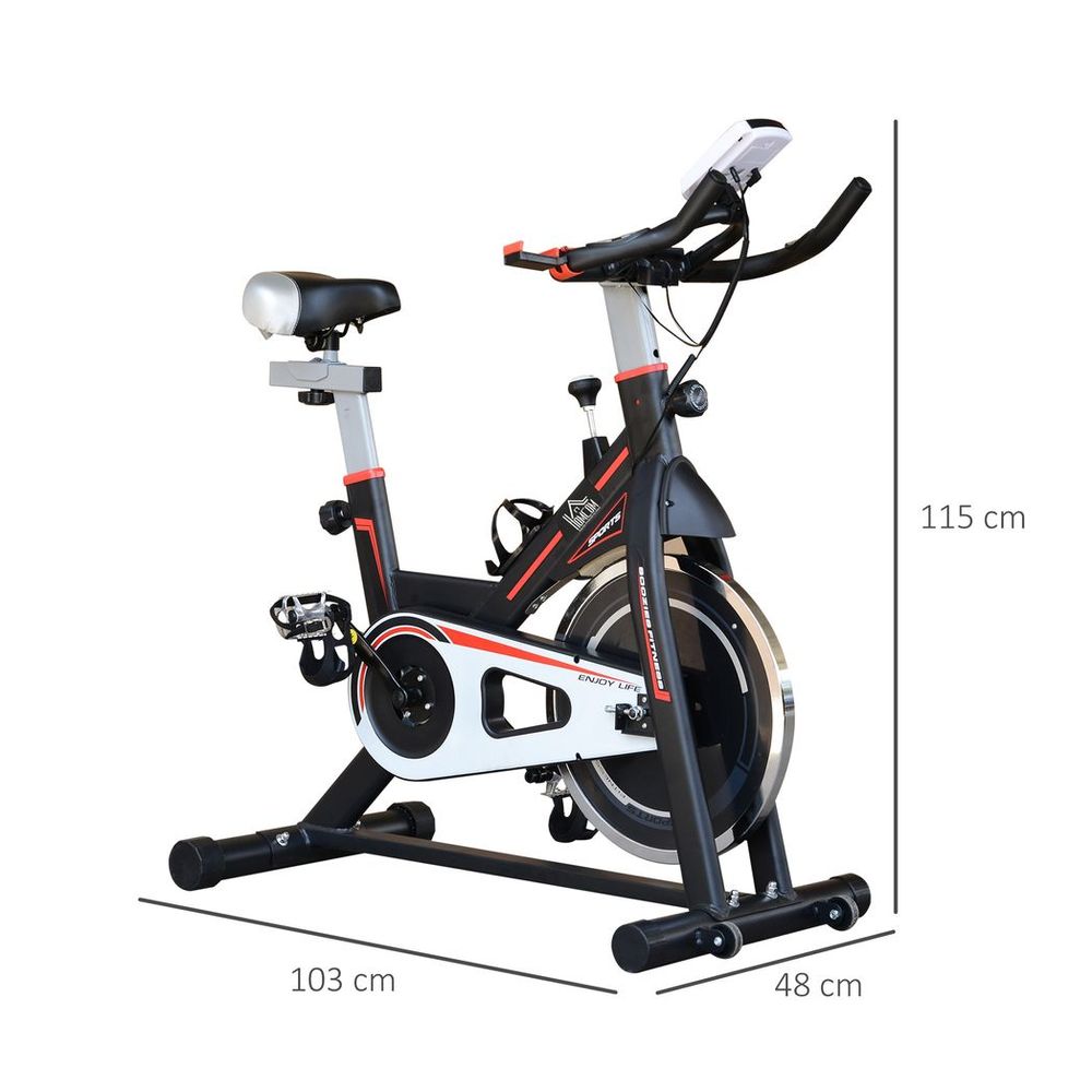 HOMCOM 8kg Flywheel Exercise Racing Bicycle Cardio Adjustable Resistance LCD