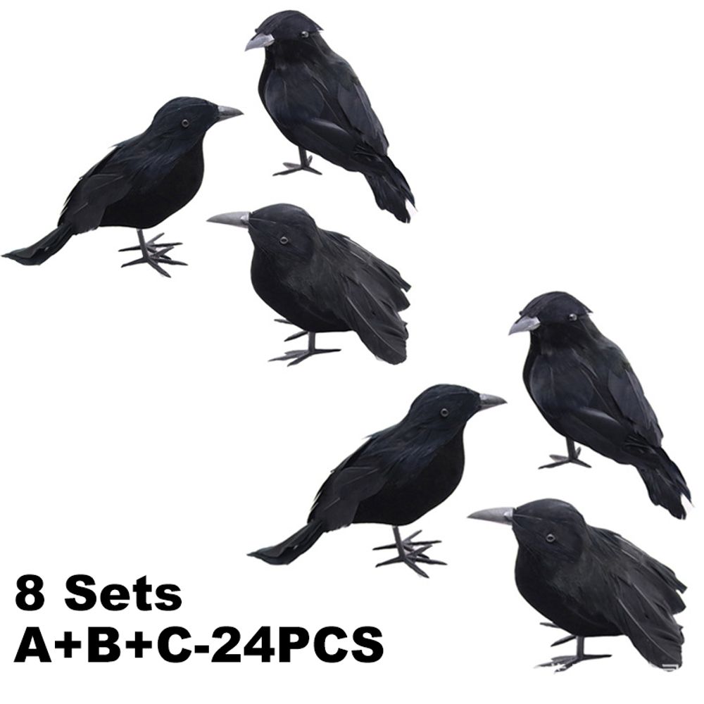 Simulation Black Crow Halloween Black Crow Props Simulation Fake Bird Ghost Festival Halloween Decoration Scary Toys