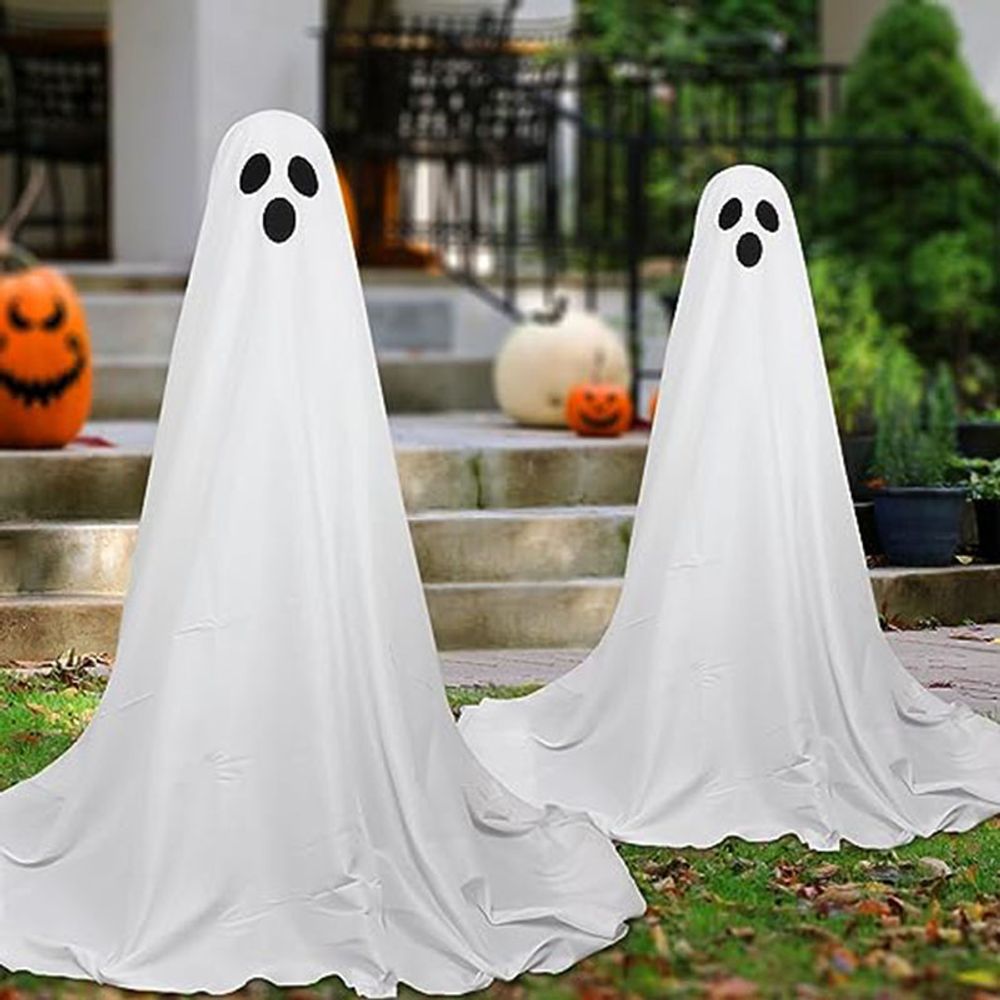 130CM Outdoor Halloween LED Decoration for Front Porch Patio Spooky Easy to Assemble Halloween Ghosts