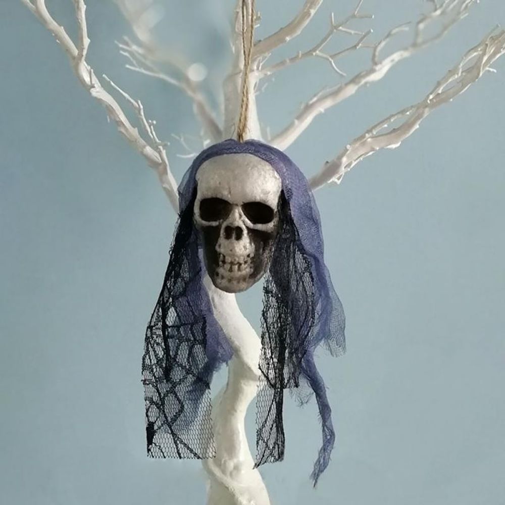 Halloween Skull Hanging Ornaments Foam Skull Bride Clothes Bone Head Scene Layout Props Home Decorations Festival Party Supplies