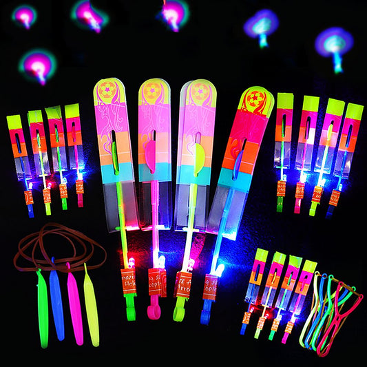 12/30PC Outdoor Lighting LED Slingshot Flying Sword Toys Kids Birthday Party Gifts Boys Girls Souvenir Pinata Filler Reward Pack